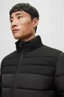 Water-repellent padded jacket with zip closure