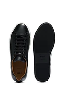 Leather cupsole trainers with logo details crafted Italy