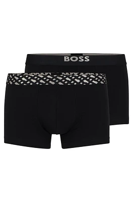 Two-pack of stretch-cotton trunks with metallic branding