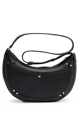 Hobo bag in grained leather with stud details