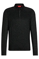 Relaxed-fit sparkle-effect polo sweater