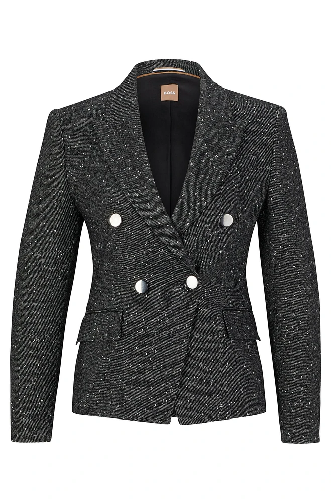 Chaqueta slim fit en tweed estructurado