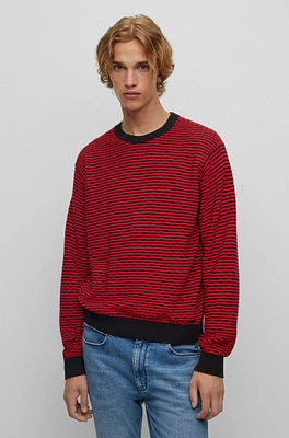 Relaxed-fit sweater cotton with knitted structure
