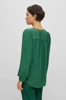 V-neck regular-fit blouse washed silk