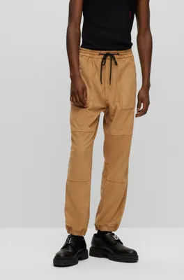 Cuffed regular-fit pants faux suede