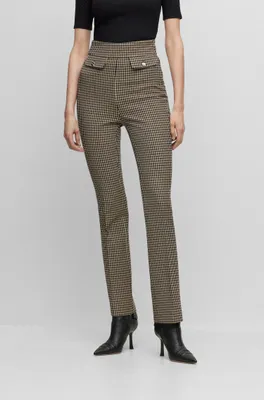 Slim-fit trousers stretch fabric with front pockets