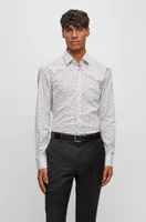 Slim-fit shirt printed stretch cotton