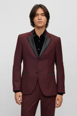 Slim-fit jacket with satin trims