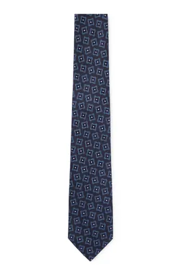 Silk tie with modern jacquard pattern