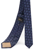 Silk tie with modern jacquard pattern