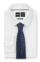 Silk tie with modern jacquard pattern