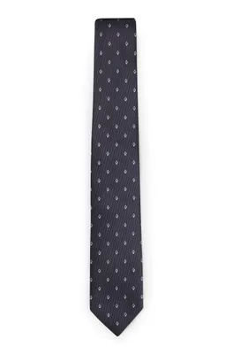 Silk-jacquard tie with detailed pattern