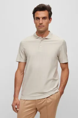 Regular-fit polo shirt in cotton and silk