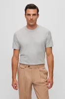 Cotton-cashmere T-shirt with mercerized finish