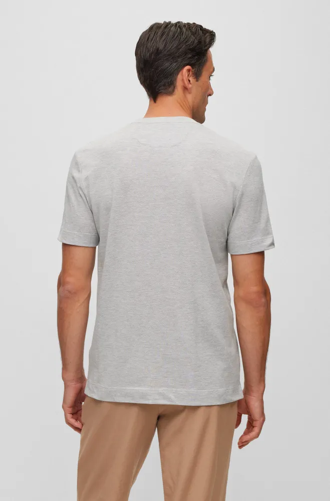 Cotton-cashmere T-shirt with mercerized finish