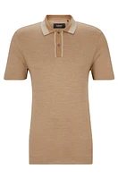 Regular-fit polo shirt cotton and silk