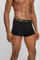 BOSS - Stretch-cotton socks and trunks set with sparkly trims Black