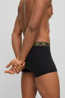 BOSS - Stretch-cotton socks and trunks set with sparkly trims Black