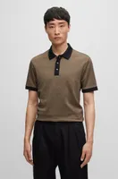 Cotton-blend polo shirt with ottoman structure