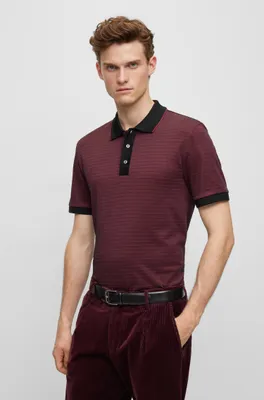 Cotton-blend polo shirt with ottoman structure