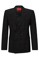 Slim-fit jacket checked virgin wool