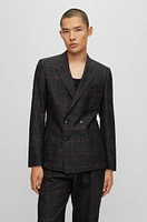 Slim-fit jacket checked virgin wool