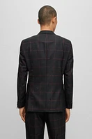 Slim-fit jacket checked virgin wool