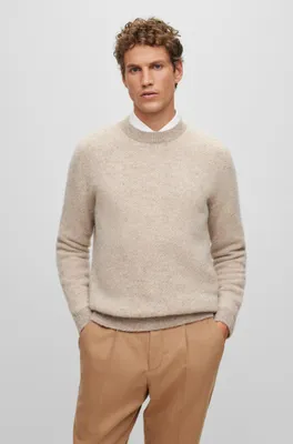 Two-tone sweater alpaca-blend jacquard