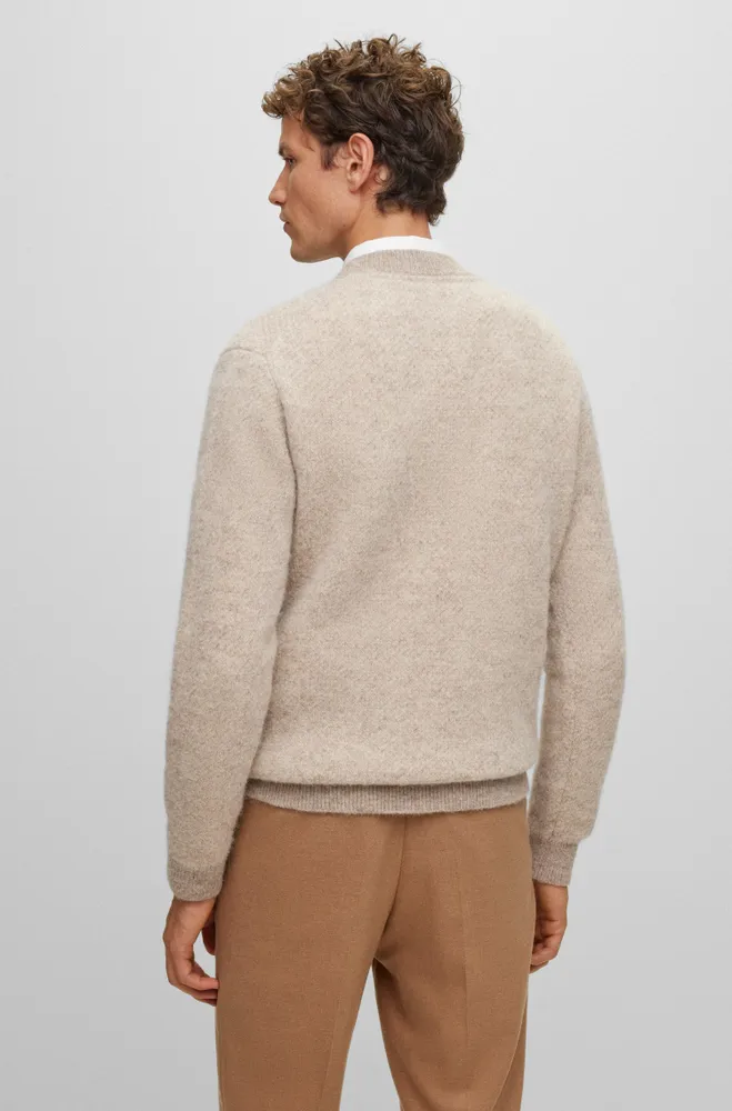 Two-tone sweater alpaca-blend jacquard