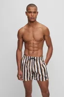 Striped swim shorts quick-drying fabric