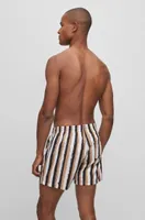 Striped swim shorts quick-drying fabric