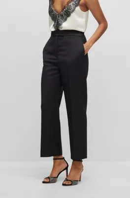 Regular-fit tuxedo pants wool-blend twill