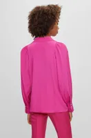 Regular-fit blouse washed silk with concealed packet