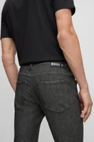 Slim-fit jeans black performance-stretch knitted denim