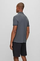 Slim-fit polo shirt structured jersey