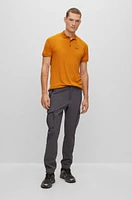 Slim-fit polo shirt structured jersey