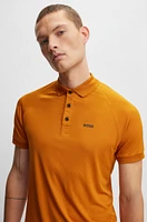 Slim-fit polo shirt structured jersey