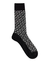 Regular-length socks with silver-effect monogram pattern