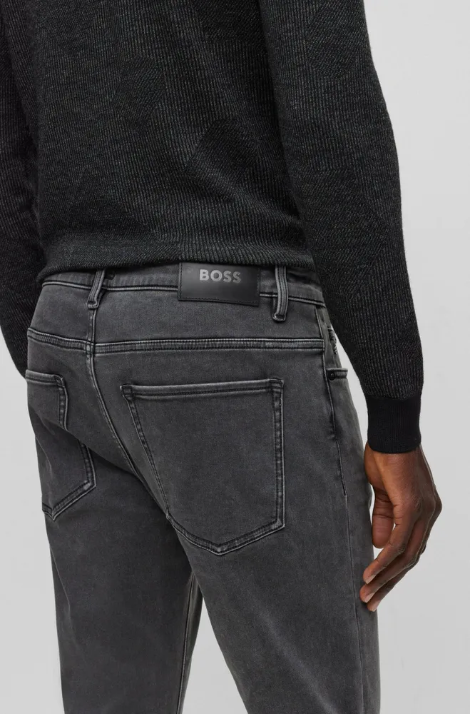 Slim-fit jeans black stretch denim