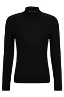 Wool-blend rollneck sweater with embroidered logo