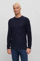 Wool-blend sweater with embroidered logo regular fit