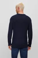 Wool-blend sweater with embroidered logo regular fit