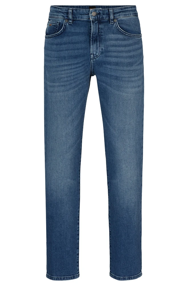 Regular-fit jeans mid-blue comfort-stretch denim