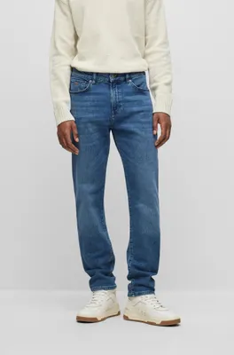 Regular-fit jeans mid-blue comfort-stretch denim