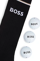 Regular-length socks with branded golf balls - Gift set