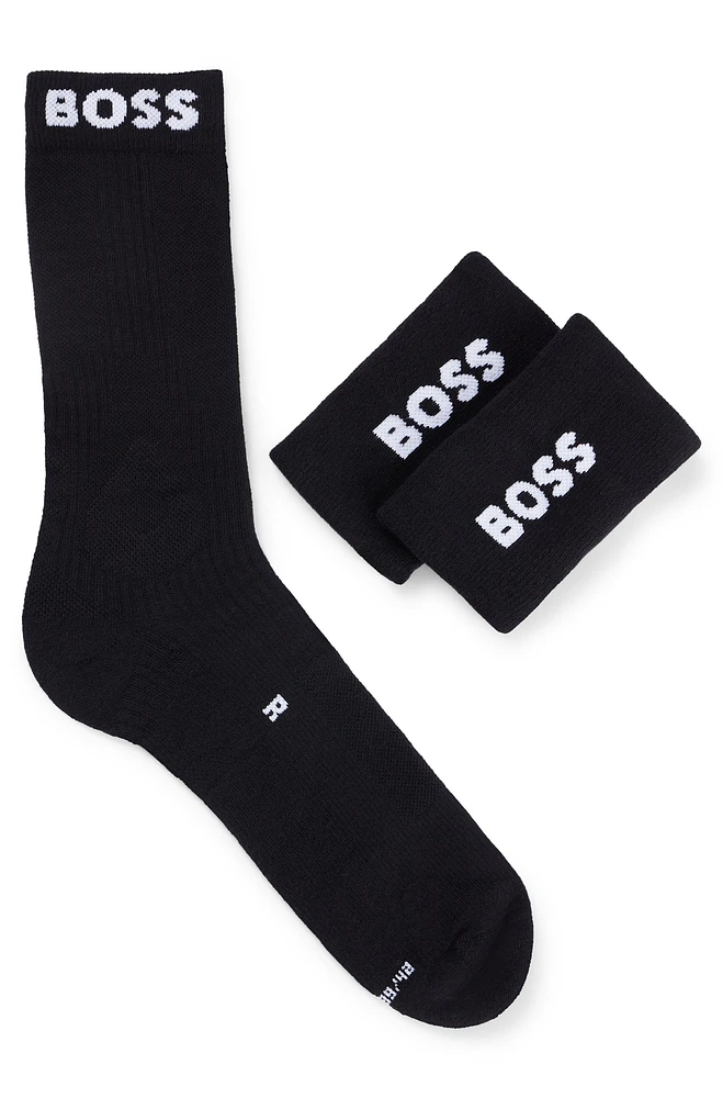 Logo-trimmed regular-length socks and wristbands gift set