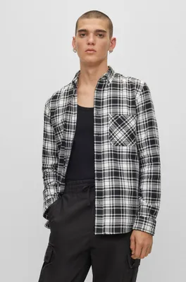 Relaxed-fit shirt checked cotton flannel