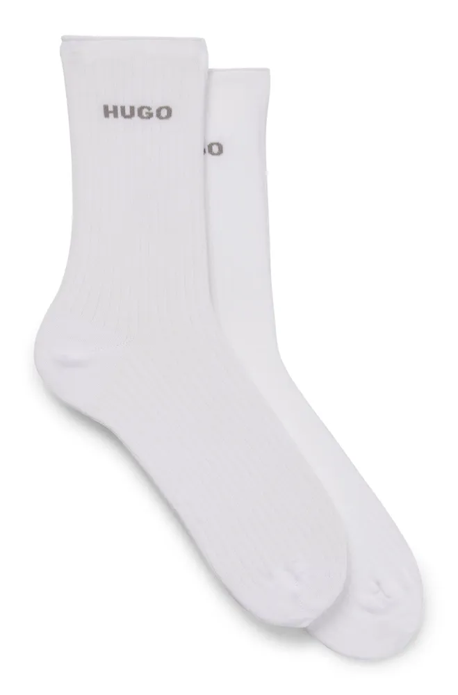 Two-pack of quarter-length socks with logo details