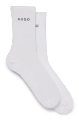 Two-pack of quarter-length socks with logo details