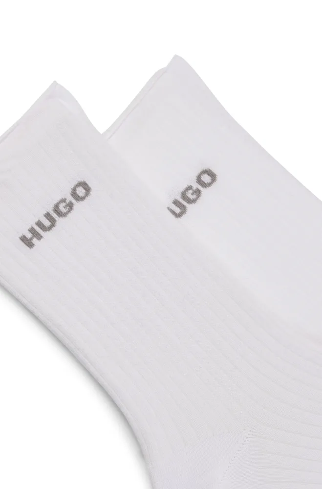 Two-pack of quarter-length socks with logo details